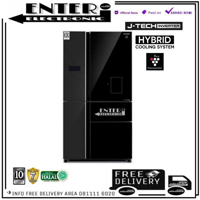 SHARP SJIFX96PDGBK - KULKAS MULTIDOOR 5PINTU 758L SHARP SJ IFX96PDG BK