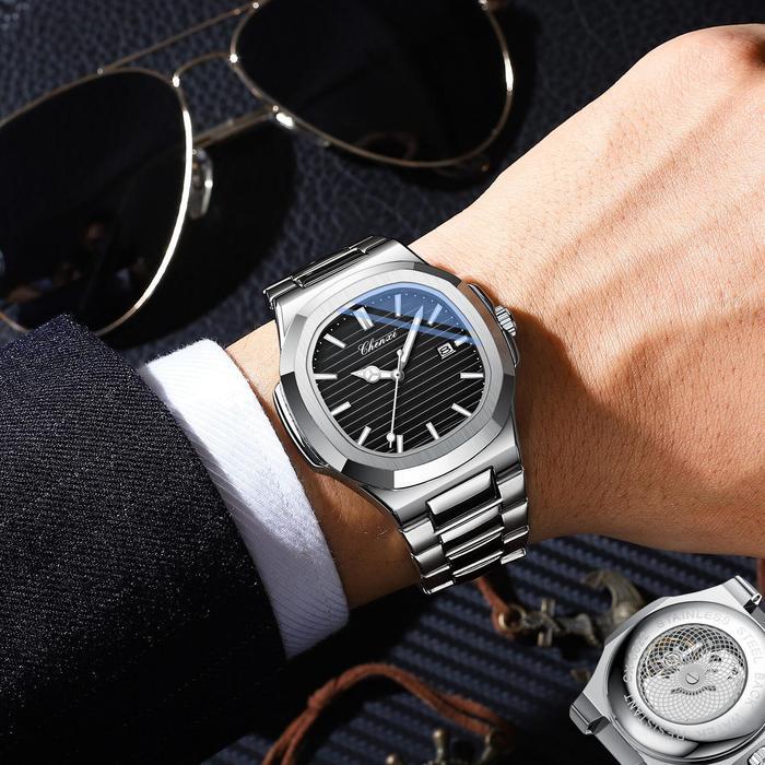 Jam Tangan Pria Unik & Stylish Luxury Stainless Steel Multifungsi Outdoor Digital, Analog, Tanggal,