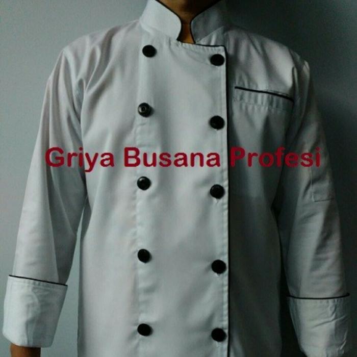 JUMBO 2XL Baju Chef Koki Putih Lengan Panjang 2 XL Chef Uniform