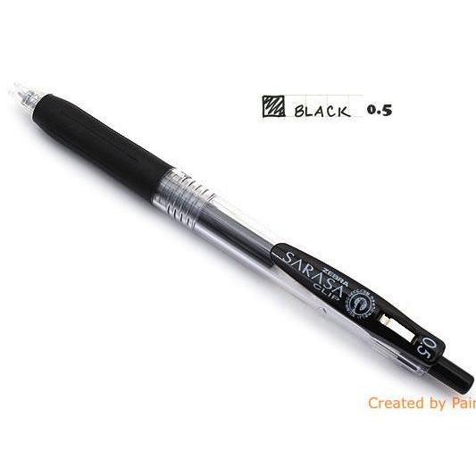 Pulpen Sarasa BLACK 0.5 Pen Zebra Clip Gel Ink hitam JJ15BK ATK0272SR