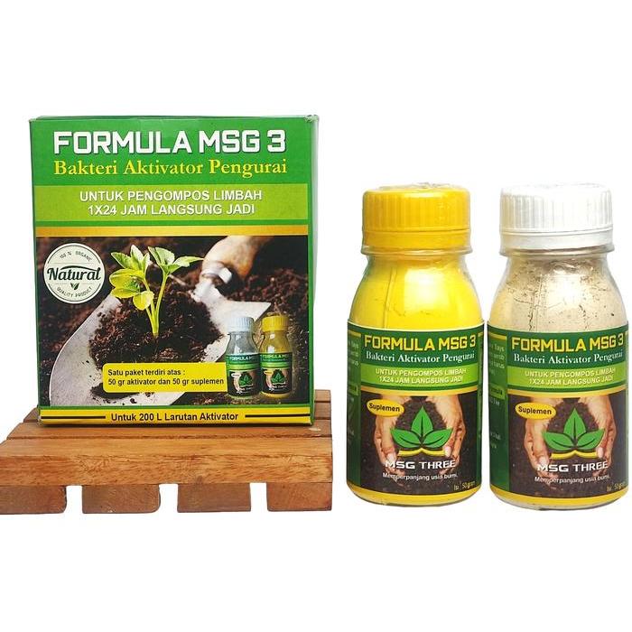 Bakteri Aktivator Kompos Pengomposan sampah waktu 1-2 hari (FORMULA MSG 3) - Dekomposer Pupuk Kompos