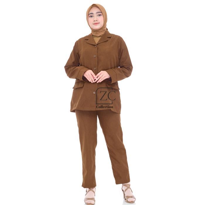 terlaris seragam pns wanita khaki tua setelan pns wanita baju pns wanita 100% ori