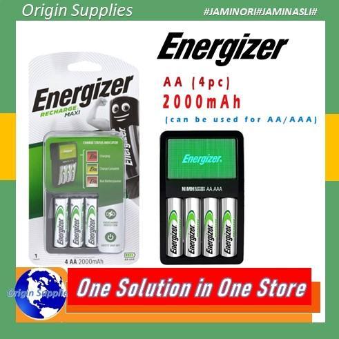 Charger Baterai Aa / Aaa + 4 Baterai Aa 2000 Mah Energizer Maxi