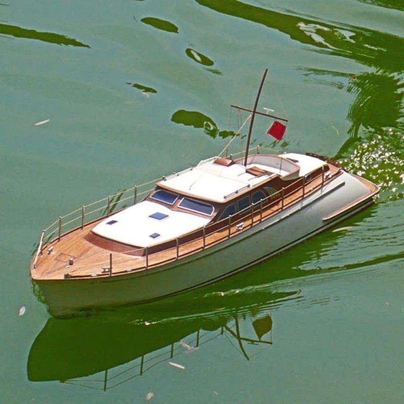 RC Boat Yacht Bibo Knight Model High-simulation Power Yacht Wooden Assembly Kit Can Be Launched Into