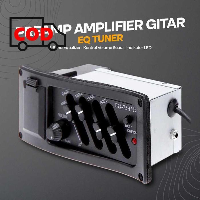 SALE Preamp Mini Amplifier Gitar 4 Band Equalizer Tuner Suara Jernih Tanpa Noise TERMURAH