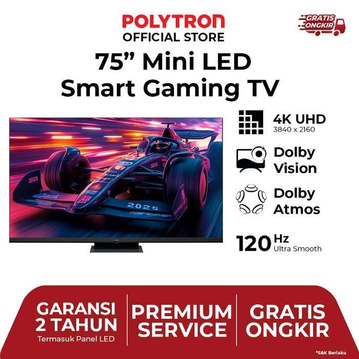 POLYTRON 4K UHD Smart Google TV 75 Inch – PLD 75UG5959 - POLYTRON 75 Inch Mini LED Smart Gaming TV  