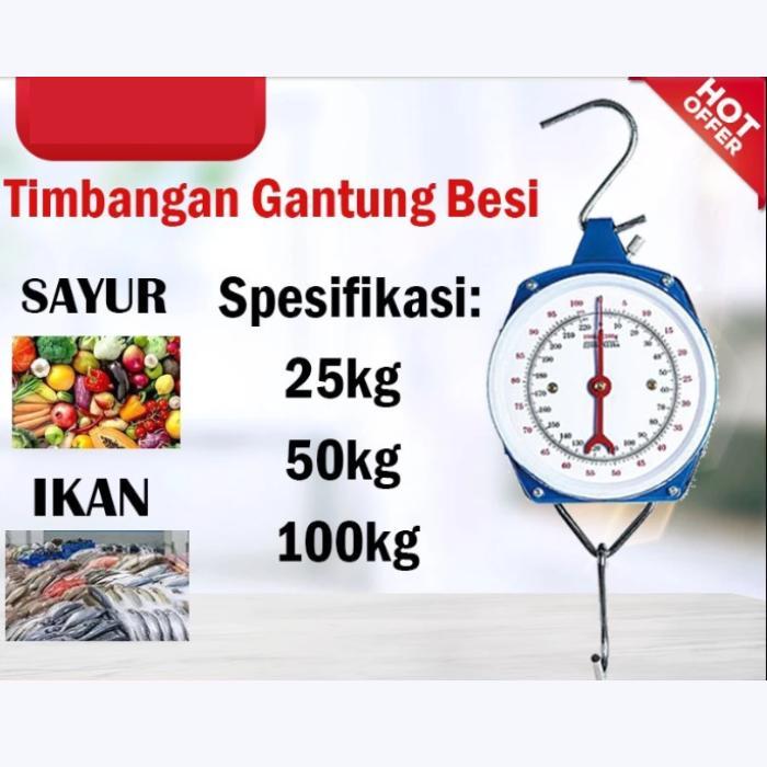 100kg Timbangan Gantung Besi / Timbangan dus jarum 100kg / Timbangan Gantung Manual 100 kg