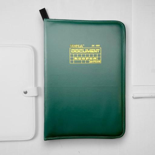 Topla Map Dokumen Keeper Resleting Anti Air Kulit / Map Document Keeper F4 (Folio)