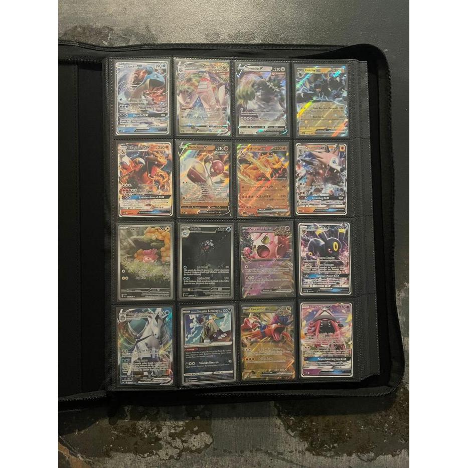 HICE Premium Zip Album Card Binder 16 Pocket Binder Kartu Pokemon Magic One Piece Flesh and Blood