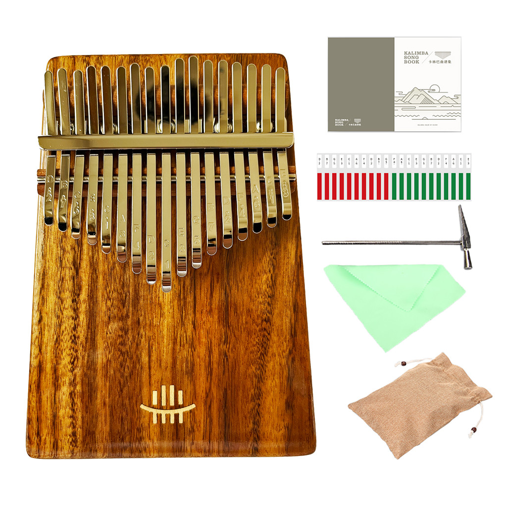 Hluru 21 Key Professional Rosewood Kalimba 17 Key Resonator Thumb Piano Walnut Finger Piano Box