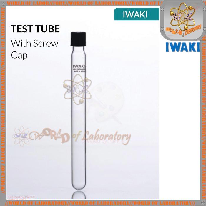 HARGA DISKON IWAKI Test Tube with Screw & Cap, Variable Size 7 mL - 61 mL (Tabung Reaksi)