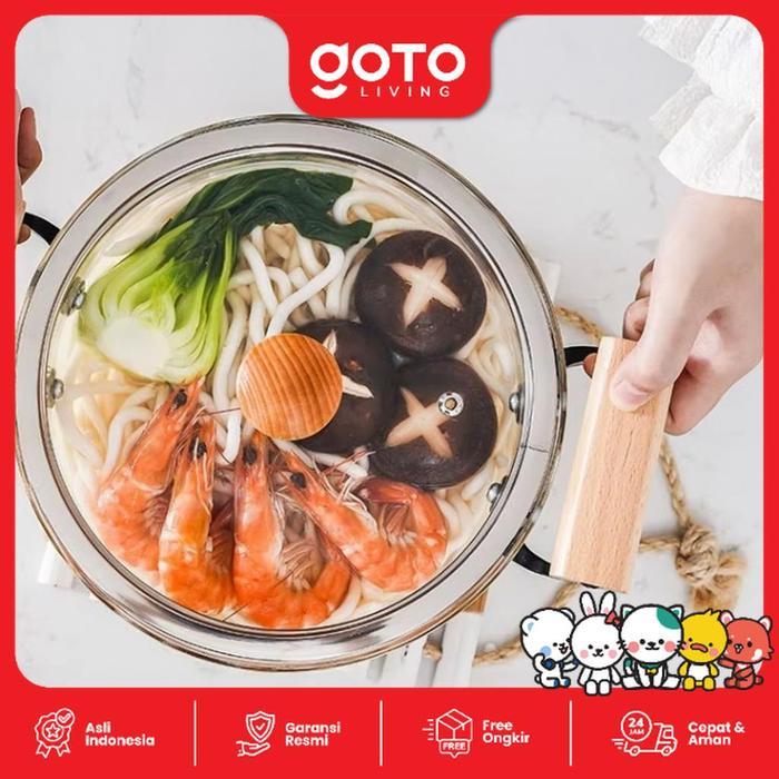 [COD] Goto Living X Mak San Lusena Panci Sup Kaca Tahan Panas Anti Lengket Serbaguna 3.5L 5.5L