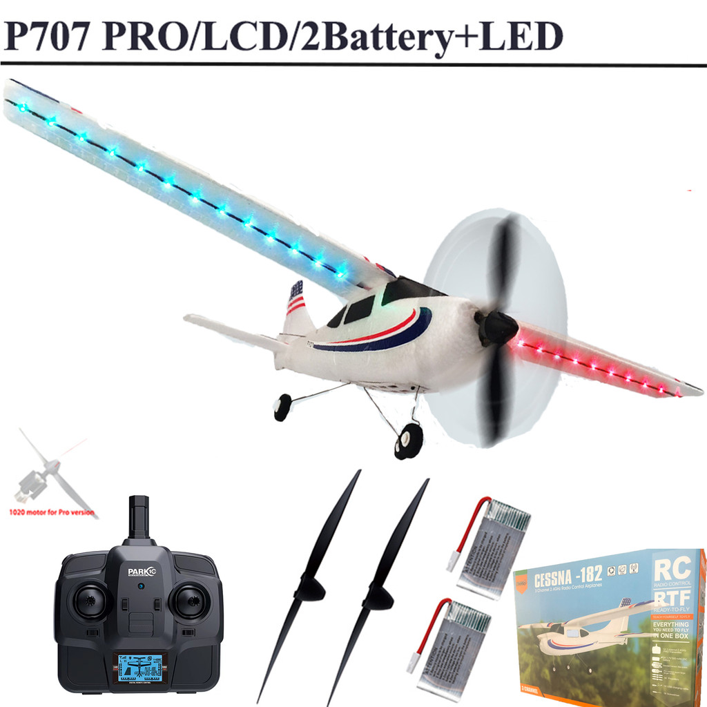 Wltoys P707 PRO LCD 2.4G 3Ch RC Airplane Fixed Wing Plane Outdoor Toys Drone RTF Cessna 182 Plane