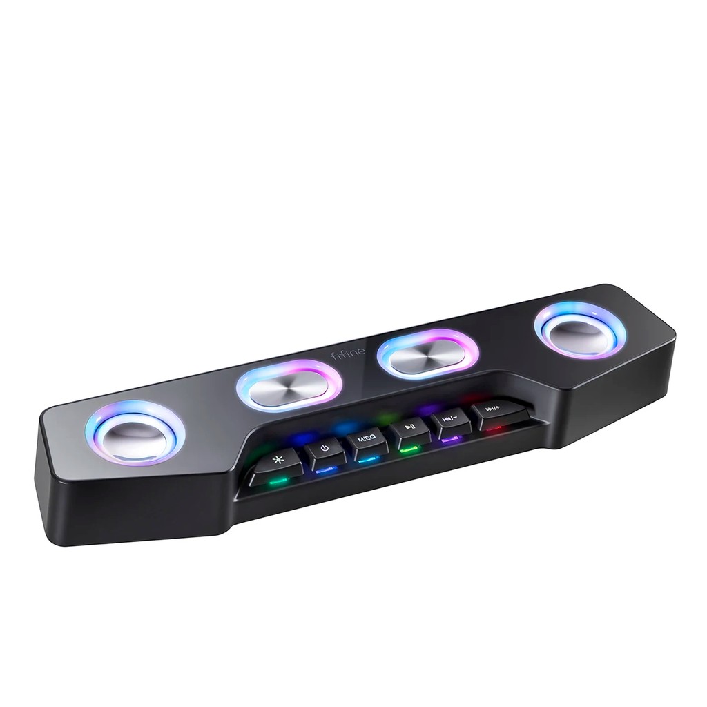 Fifine Bluetooth Rgb Gaming Speakers, Wireless/Wired Computer Speakers With Dynamic Lights For Pc,