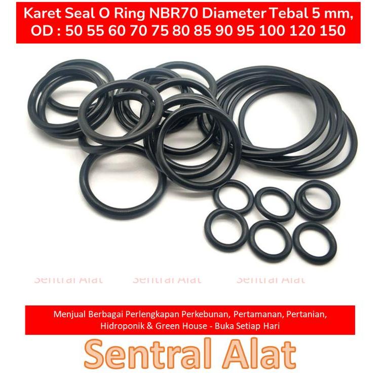 "New" Karet Seal O Ring NBR70 Diameter Tebal 5 mm, OD : 20 22 25 28 30 40 45 50 55 60 70 75 80 85 90