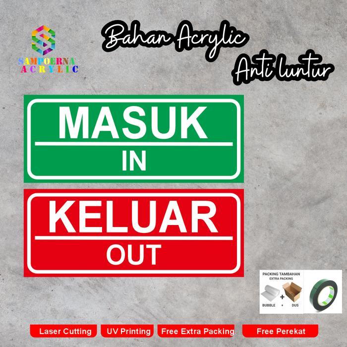 Sign Akrilik Keluar Masuk, In Out