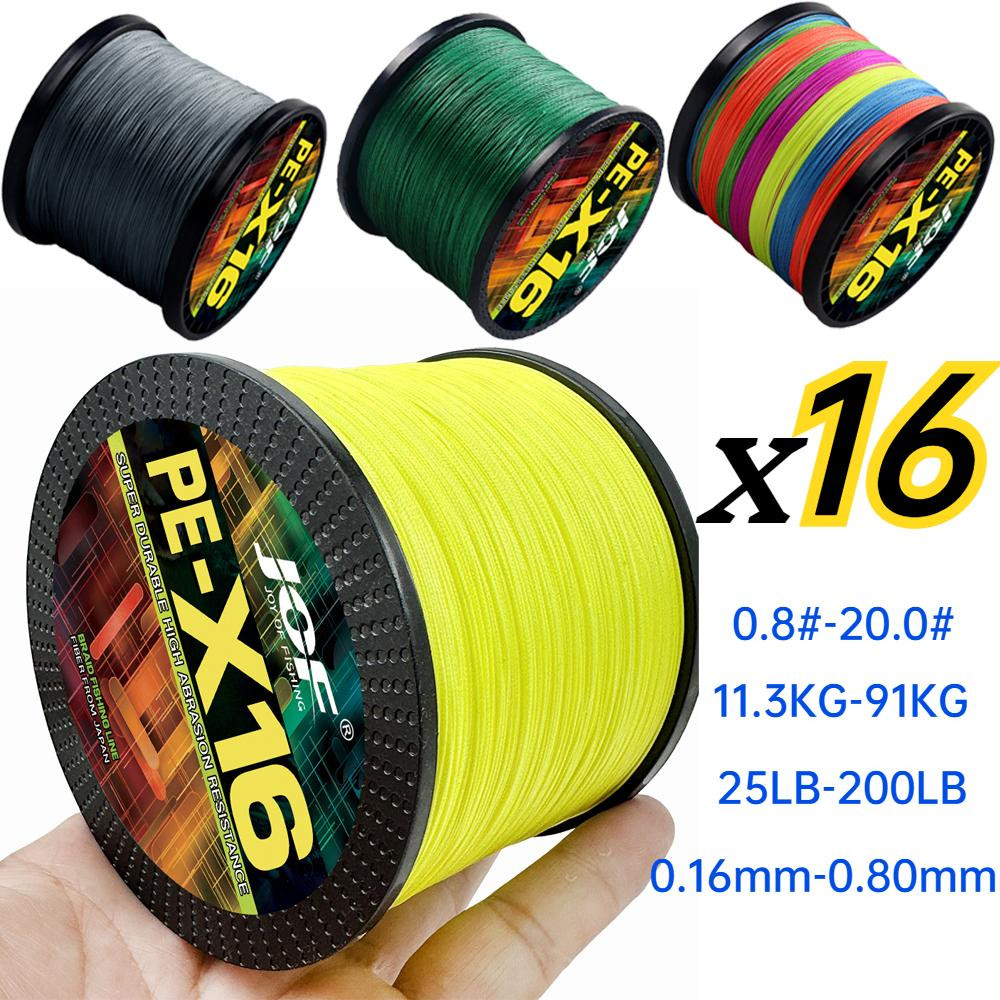 JOF 16-Strands 1000M Multifilament PE Fishing Line Extreme Strong 16X Braided Wire Wear-Resistant