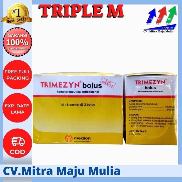TRIMEZYN BOLUS 1 BOX - OBAT HEWAN TERNAK