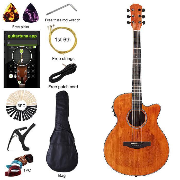 40 Inch Electric Acoustic Guitar 6 String Acoustic Guitar Full Okoume