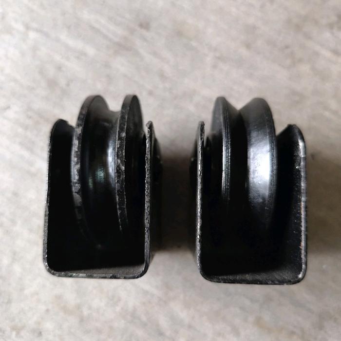 roda bubut besi cor 8cm roda dobel bearing roda pintu gerbang pagar