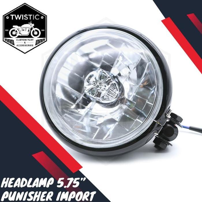 Headlamp Lampu Depan Custom Motor 5.75 Punisher Japstyle Caferacer