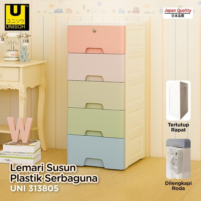 UNISOH Lemari Plastik Pakaian Plastik Laci Susun Drawer Cabinet