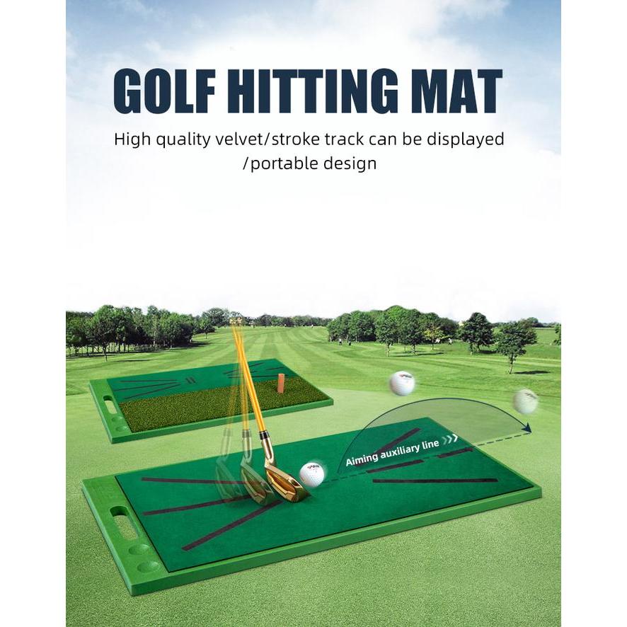 PGM Karpet Golf Mat + Velvet Hitting Mat Karpet Latihan Golf Swing