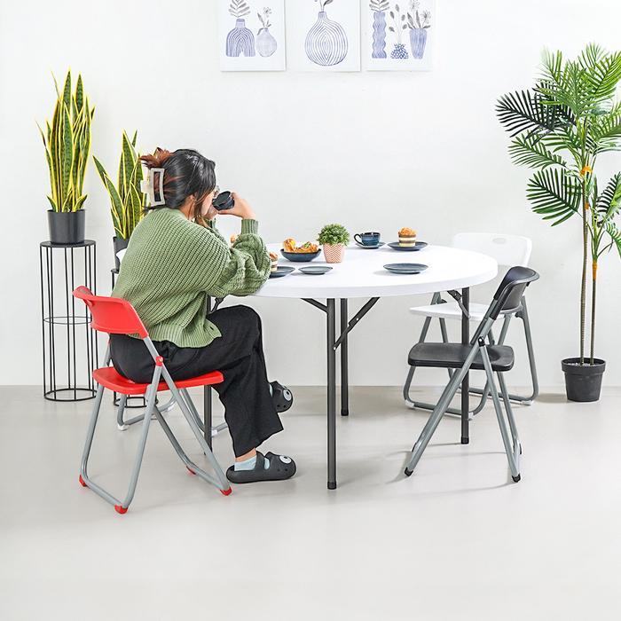 [WAKULLA] Dean Kursi Lipat Plastik Pp - Merah Bangku Lipat Tempat Duduk Portable Kursi Kemping