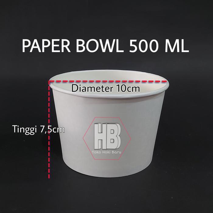 (PROMO RAMADHAN) PAPER BOWL BOX 500 ML/MANGKOK KERTAS 500ML/PAPER RICE BOWL BOX BENTO PREMIUM