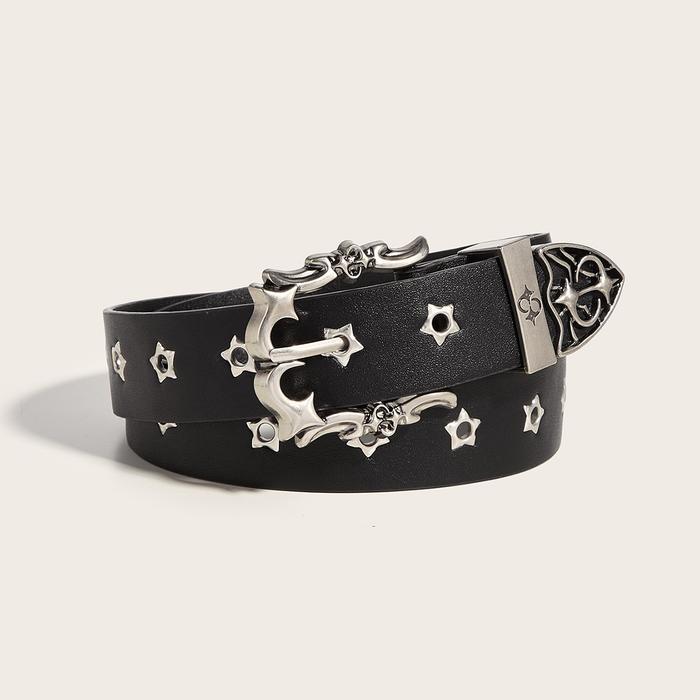 Ikat Pinggang Unisex Punk Rock Tahan Lama Belt Gaya Santai Preppy Punk Untuk Wanita Pria Dengan