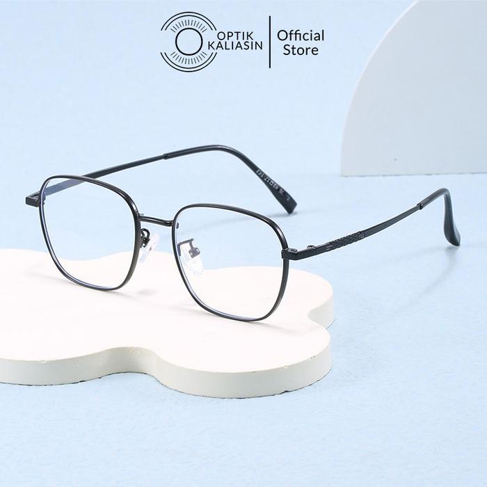 OPTIK KALIASIN - Frame kacamata pria wanita kotak persegi besi tipis 85005