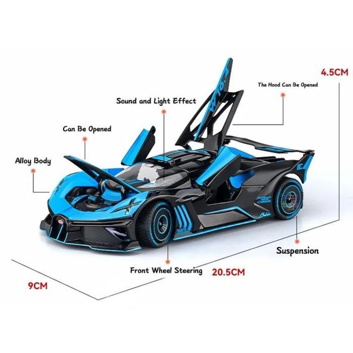 Miniatur Bugatti Bolide Skala 1:24 Mobil Diecast
