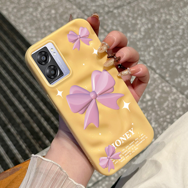 Casing Hp Untuk OPPO A57 2022 A77 A2022 A57s A57e A77s Case Casing pola dasi busur lucu Kasing HP Ce