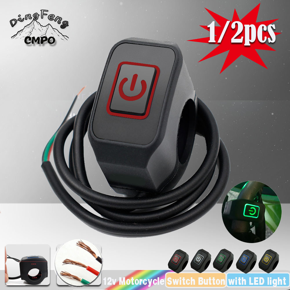 12V Motorcycle Handlebar Switch Momentry Buttton For Electric Star Kill Waterproof Control Switch