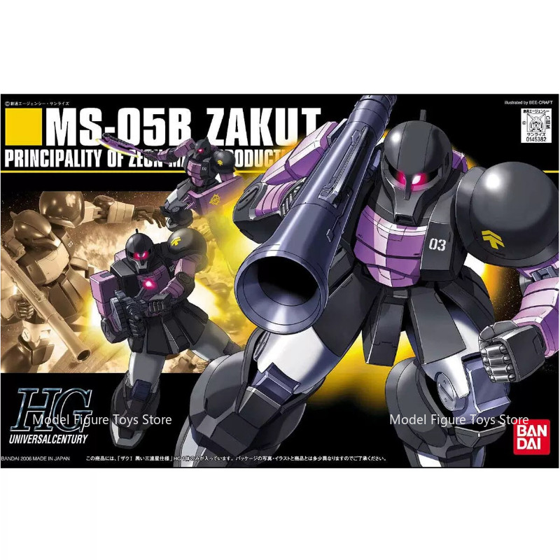 Bandai Genuno 1/144 HG-MS-05B Zaku I Original MODEL KIT Assemble Model Anime Action Figure Knights