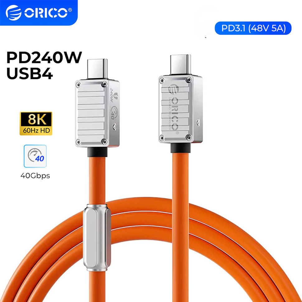 ORICO PD240W Fast Charge Cable 40Gbps High Speed USB4 Data Line Thunderbolt 4 Splitter Wire PD3.1