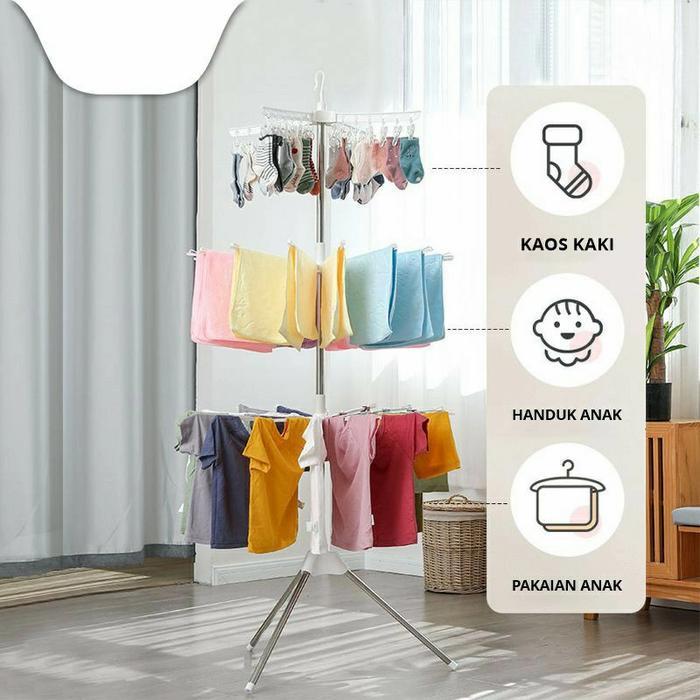 Stand hanger jemuran baju bayi / jemuran jepit lipat