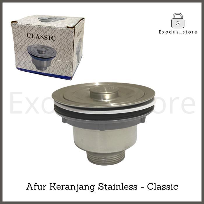 Sink Bak Afur Keranjang Tempat Cuci Piring Stainless Classic Murah