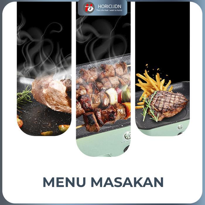 Panggangan Multifungsi Bbq Elektrik Panci Pemanggang Anti Lengket Persegi Panjang Panci Panggang