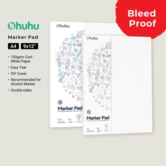 OHUHU Double Sided Bleedproof Sketchbook Marker Pads Buku Gambar Sketsa