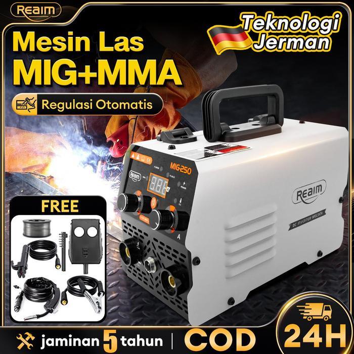 "New" MIG+MMA Mesin las mig Listrik trafo las welding inverter las Tanpa Gas Travo Inverter MIG 250