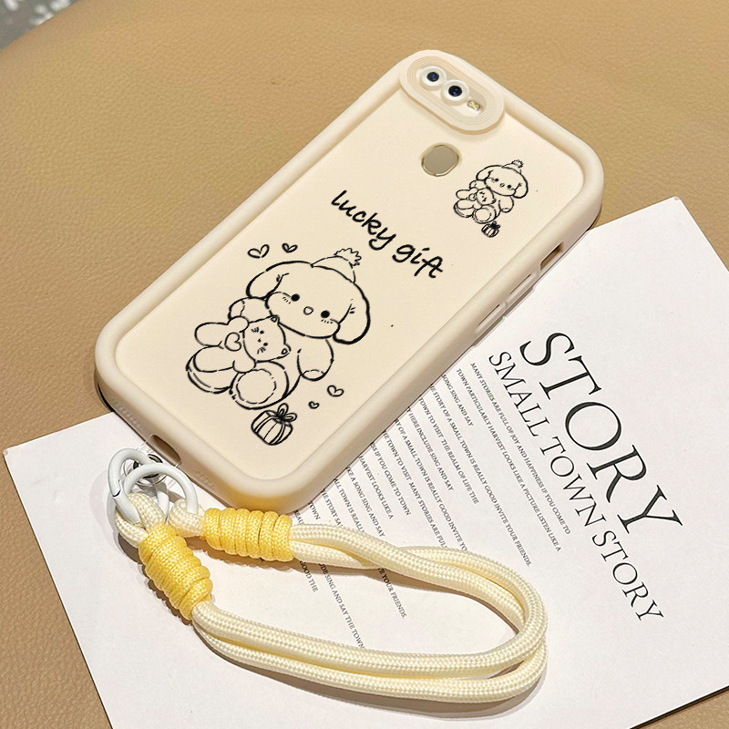 Casing Hp untuk OPPO A7 A5s A12 A12s A11K Case Casing HP Softcase Ponsel Soft Shell dengan Tali Sili