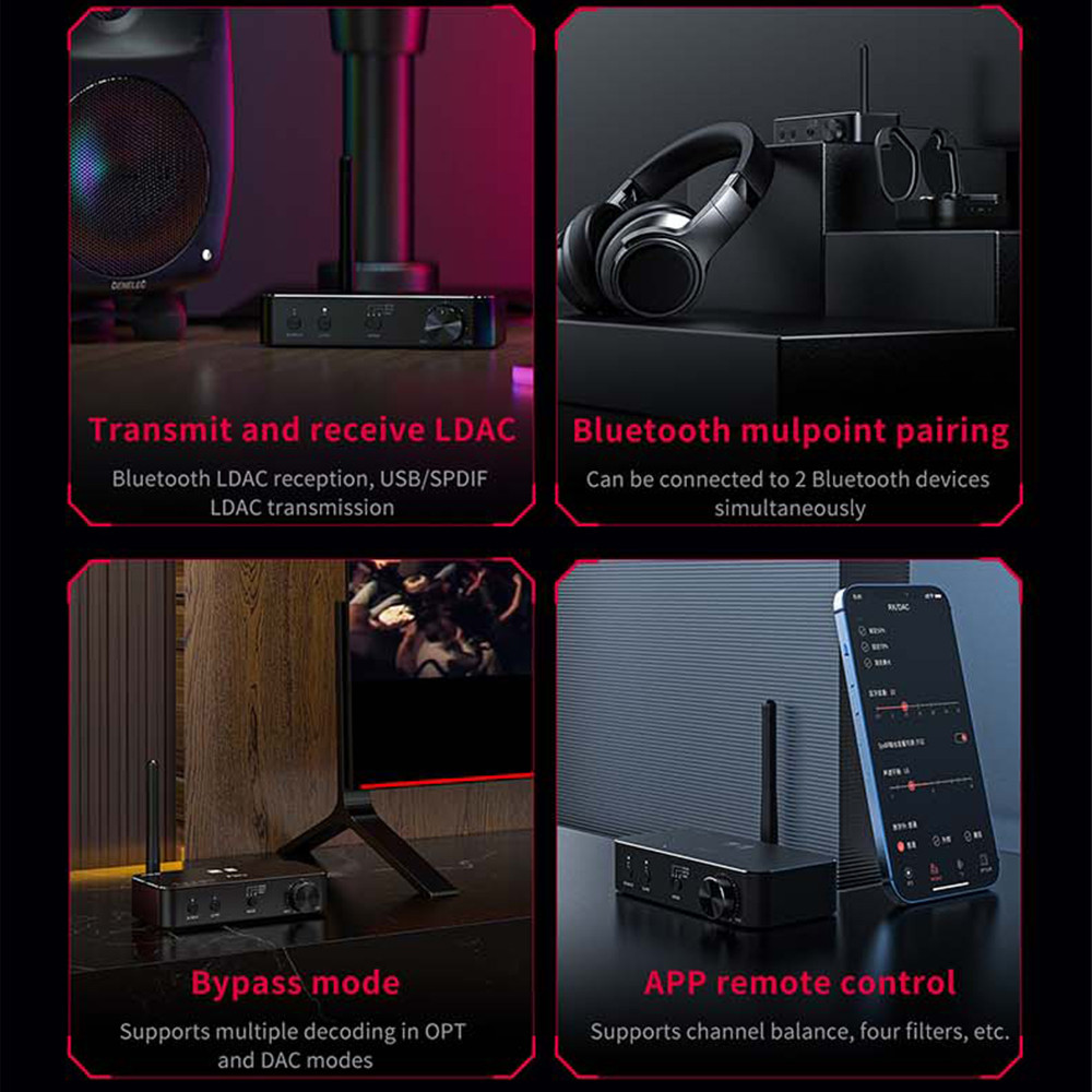 FiiO BTA30 PRO HiFi Audio Bluetooth EA9038Q2M USB DAC Decoder Amplifier XMQS PC TV Transmitter