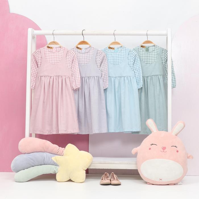 Pakaian Muslim Anak Perempuan Kaureen Baju Dress Katun Kotak
