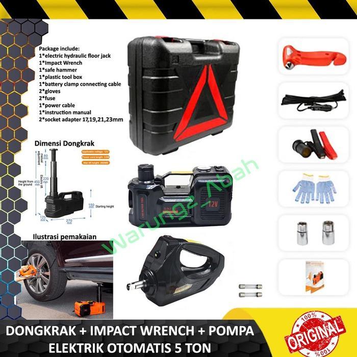 ALAT DONGKRAK HIDROLIK HYDRAULIC PEMBUKA BAUT MUR KUNCI RODA POMPA BAN MOBIL ELEKTRIK LISTRIK