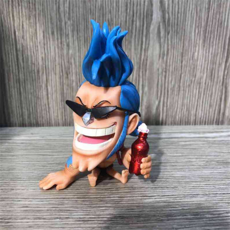 FigureCrazyOne Piece FRANKY Q Laughing Out Sitting Cute Ver. PVC Action Figures OP Luffy Zoro Nami
