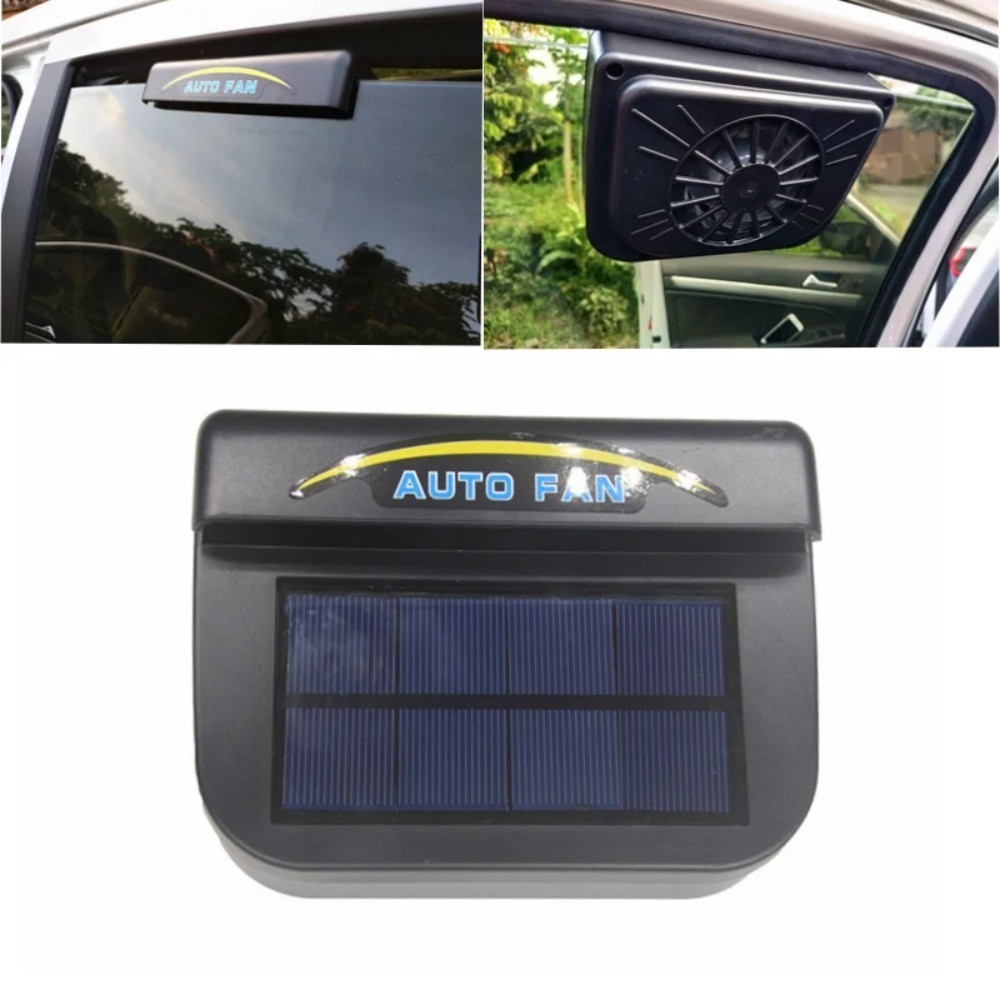 Auto Solar Powered Fan Portable Window Windshield Cooler Energy Saving Clean Air Exhaust Cooling Fan