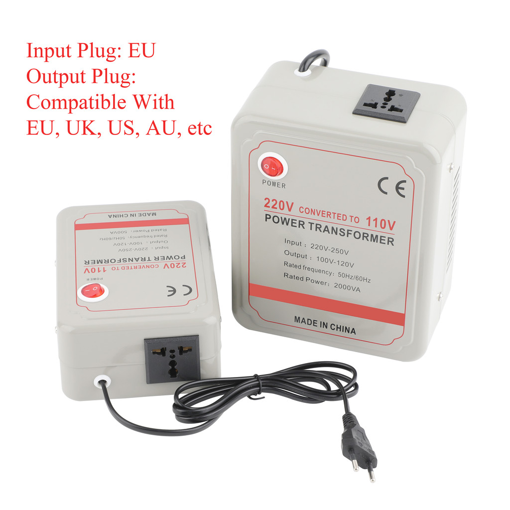 AC 220V to 110V Step Down Converter 1000W-5000W Voltage Transformer for 100-120V USA Appliances