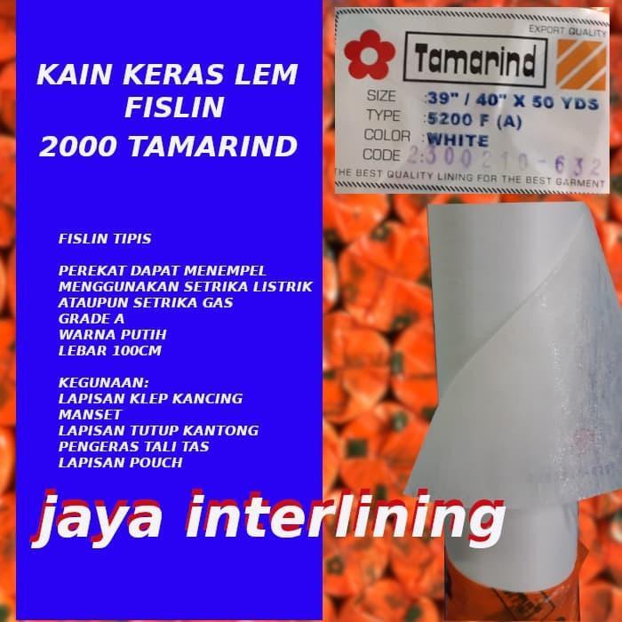 Kain Keras Interlining Lem Fislin 2000 F Tamarind Meteran