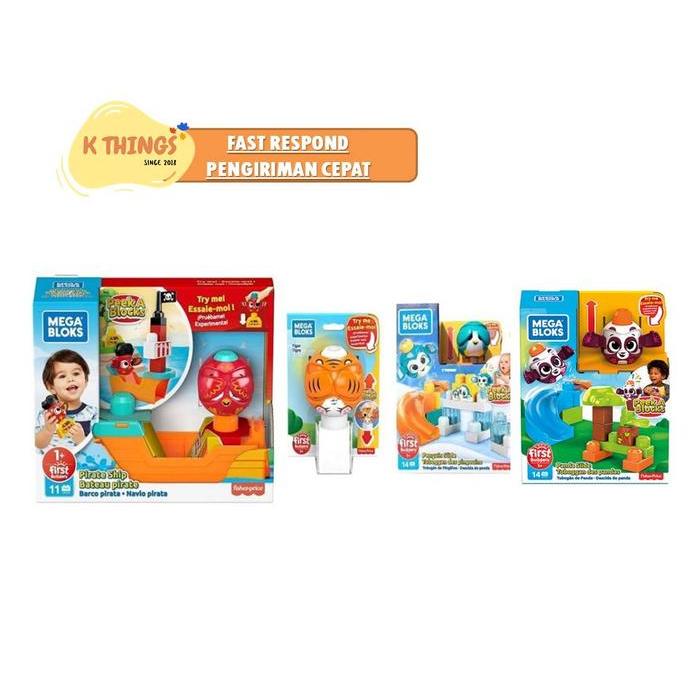 Fisher Price Mega Bloks Peek A Blocks Penguin Slide 14 Pcs Ori 1+